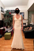 Such a beautiful dress (I LOVED the back) and it was super comfy. I will need to get it tailored at the bottom but I was expecting that. I liked this dress so much more than I expected & am excited to wear it for my reception! - Kat C.