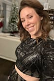 I bought this dress as an option for the holiday time but also with my hubby's birthday in mind. I took him out to a nice dinner for his birthday and wore this dress. It was beautiful. A beautiful sparkle and the length was appropriate for the chilly weather. The dinner was a tasting dinner with 8 courses so by the time I was done I was definitely feeling the tightness of the dress. It hugged around my natural waist and when I got home to take it off I had a red mark. But to be clear, this is no fault of the dress. I ate and enjoyed my dinner and felt beautiful. - Kelly M.