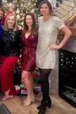 I wore this to a Christmas party. It's fun and festive. I originally bought it for a work party, but it's a little too low-cut for that. I'm 5'2 and it was short, which is what I wanted. It leaves a little bit of red sequin dust in your wake, and I stuck to a friend wearing sequins but otherwise, a fun purchase. I got a lot of compliments. - Angie M.