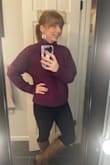 I love the color of this sweater so much! Plus, it is super soft, comfy and roomy. It fits true to size. I have a long torso, and it's still long enough on me. Love it! - Chloe W.