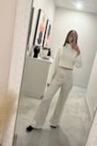 Overall looooove these pants! I was surprised at how soft and comfortable they are due to the lining. The color is perfect and feels super elevated. Because I am on the shorter side (5'3"), I did need to tailor them to get them cut. The only con is the waist. It's slightly tight, but not to the point where you need to return it. Overall 100% recommend this purchase! - Elissa H.