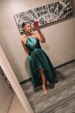I received MANY compliments all night long as a guest at a wedding. I feel like the actual color of the dress is not as vibrant as the picture makes it seem. It almost looks blue in pictures depending on the lighting. Since I am short, I had to hem the bottom of the dress, but I have to do this regardless anytime I order a floor-length dress from Lulus. It was so comfortable, the pockets were amazing! Honestly, nothing to complain about! My favorite dress I've purchased so far! - Cassie E.