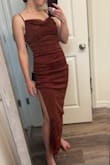 This dress is SO pretty and super flattering. I got so many compliments on it and felt beautiful. Used it for a family photoshoot but could easily be for a wedding too! I usually do a Small at Lulus but this dress has a lot of stretch so I sized down to XS based on reviews and it was perfect. - Marissa E.