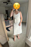 This dress is true to size and very comfortable. It's a little see-through, but perfect for a summer event! - Alexis E.