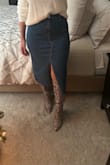 These snakeskin boots fit perfectly, are comfortable, and are made with quality material. I was not sure what to expect because the sale price was $6!! I highly recommend these! I can dress them up or down. They fit nicely under skirts or over tights. - Yvette D.