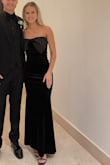 Dramatic Stunner Navy Velvet Bow Strapless Maxi Dress