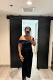 This dress was worn recently for a black-tie wedding. It was comfortable and classy. The slit was a bit high but the liner underneath provided an added layer. I hope to wear this again. - Meryl P.