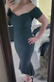 I wore it to a friend's birthday dinner. Fit great. I loved the fact that it was stretchy and didn't have a zipper. It slipped right on. The color is a beautiful green and is great during the holiday season. - Lisa P.