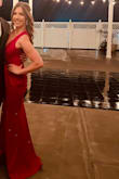This long red dress was absolutely stunning for the event I went to with my husband. I am so happy with the fit and quality. Runs true to size. Definitely would suggest you order it! - Michelle B.