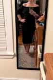 I love this dress! After reading many reviews before buying, I purchased a medium even though I am typically a small at Lulus, and I am very glad I did so. The bodycon dress was still snug in all the right places but without being uncomfortable. Since I'm short, this made the length a bit below my knees and made the back zipper bunch up a bit unless I tugged the dress down. 
I wore the dress to a winter wedding and it never slipped off my shoulders, and I felt very classy. I made sure to cut the white hangar straps off ahead of time and even colored over the ends with a sharpie so I didn't have to worry about them. Great dress! I'm glad to have it in my closet for future events, I could see wearing it for fancier work functions as well. - Rebecca C.