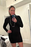 I bought this to have as another basic black dress in my wardrobe. I loved it! It fit really well and hugged in the right places. I wore it to a holiday party for the first time, and I'll definitely be wearing it for other occasions! - Tammy W.