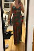 Love the color and fit of this dress in general, I think it's super flattering. Sexy but still elegant. As others have mentioned, because the material is so thin, the bottom of the zipper sticks up in a weird way. That being said, the tailor I brought it to said she could adjust it easily for like 20$. Just be ready to have to make modifications! - Emilie P.