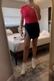 This fit me so well! I ordered a size XL. I am tall; usually, bodysuits run small on me, but this was a perfect fit. - Amanda D.