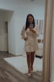 This dress is snug, but it fits perfectly. I will be wearing it for my birthday. - Fabiana L.