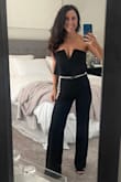 This jumpsuit was perfect! It was tight in all the right places and fit like a glove. I added a little belt to break up the jumpsuit and that's just the little touch it needed. Highly recommend. (It was a tad bit long but when worn with a 3-inch heel it was perfect!) - Katie S.
