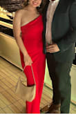 I wore it for a Christmas Party event. Love it! It's long for me but I hemmed the pants since it was very long for me. Other than the length issue, no complaints! It's lined inside and that helped me not get cold since it's two layers. - Evangeline G.