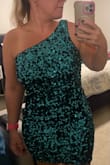 Loved this dress. Super cute. I wish the color was more green than teal. But overall extremely flattering on and sexy. Love this dress and can't wait to wear it! - Michelle P.