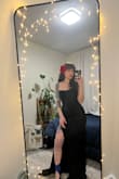 This dress is stretchy and fits in all the right places. It's SO comfortable and elegant. I'm short so I should get it hemmed but I love how long and flowy it is. I danced all night in it and got lots of compliments. - Rivka G.
