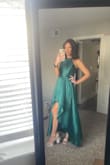 Got so many compliments on this dress. Super comfy, it even has pockets!! The only reason I gave it 4 stars was because the material is 100% polyester; it came wrinkled (obviously), but it was very hard to get the wrinkles out without damaging the dress. However, it ended up being fine, and I highly recommend! I paired it with the Sassyy Champagne Velvet Bow Platform Ankle Strap Sandals from Lulus! - Caitlin H.