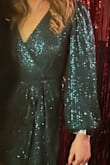 Loved the dress and how many compliments I received. I usually am a medium, and the small was fine. - Casey J.