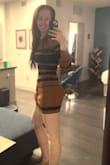 I saw in the reviews that this was a little short, and it is advertised as a mini. Since I'm 5'9", I was worried it might be riding up too high. But I tried it on a loved it! It is several inches above my knee, but it's not so short I feel uncomfortable or that it feels too revealing. I'm in a medium. Fit is great. As others have said, the fabric is the right amount of stretchy, gives good coverage, and is comfy. Stripes are flatteringly placed. the colors are gorgeous. Redheads, you NEED this. Can't wait to try it out with some knee-high boots! - Sarah L.