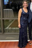 I got compliments from everyone at the party I wore it to the small fit great, would say true to size though incredibly long. I was wearing 3" heels and even had it shortened by close to 3". Easy enough to dance in too. - Sarah D.