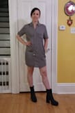 The fabric is very soft. You can wear it with a belt or loose. Wear with tights or bare legs! Easy to dress up or wear casual. And it has pockets! - Jessica H.