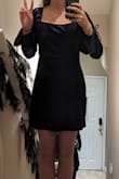 This dress is absolutely beautiful in the pictures and for my school's dance I need one asap as I couldn't find one until a few nights before. However I had to order one a few sizes up as I was in a desperate need for a dress (so I used a few safety pins to keep the dress together). The dress is sooo soft and very comfortable!! I just would've liked it wayy more if I had gotten a smaller size. I do recommend this dress though as it's a great winter dress (my arms weren't cold once)! - Sylvia W.