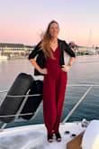 I wore this for a work holiday party and it was classy and sexy. This is the first jumpsuit that I have ever bought and it is very flattering with my long legs! The fabric is definitely quality fabric and I can tell it will last a long time. I love it!! - Jennifer H.