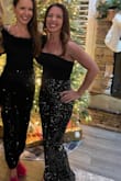 Perfect outfit for hosting my Christmas party! I felt like a million bucks. I did have to use hem tape to lift the pants' hem by an inch so it wouldn't drag. - Nicki M.