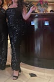 Absolutely love the fit of this jumpsuit! Super flattering and got tons of comments on how great it looks. The only [thing] I would say is that your thighs get stuck with all the sequins in the middle of your legs, but other than that, I loved it. Wish that didn't ruin the inside of the legs because I would've loved to wear it again. That's the only reason it's a 4 and not a 5. - Laura S.
