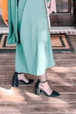 I bought these for graduation and wore them for 10 hours one day and 6 hours the next day! Very comfortable, has a perfect heel height, and is sturdy. - Holly B.