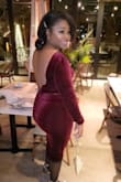 The dress fits well. Not tight or loose. It also sits well on the shoulders. It so beautiful and sexy. - Bakoluka M.