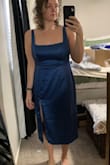 I really liked the color of this dress. The XL fit on top, but it was 4-5 inches too loose in the hips. Seems built for pear shapes. - Terray K.