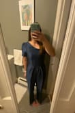 I ordered both a small and an extra small. The small fit nicely on top but was very baggy on the bottom. It was very large over my butt and the fabric bunched up strangely in my low back area. I then ordered an extra small, which was too tight on top but still had the same bunching problem in the butt. - Michele S.