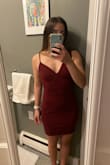 While it fit nicely and was the material I expected, it just looked odd. The skinny strap that continues to the back pattern did not want to stay put. - Michele S.