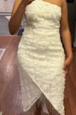 This is a stunning dress! I got it for my wedding second look - yes it's that beautiful. Is tight in all the right places but comfortable and spacious at the same time. - Kyrani R.