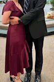 This dress in the plum color is so pretty, I love it! A little big at the shoulders but still worth it - Rebecca G.