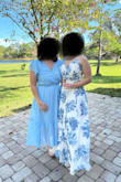 I am in love with this dress! It was perfect for our last minute, casual wedding. I received so many compliments! I am 5'4 and about 160 pounds. My only complaint was that the button holding the chest pieces together was not very strong. Because of this, I needed a large so my seamstress could sew the bust area for a secure fit. The medium popped open with a slight movement, and I have an average sized bust. I wore 2 inch heels and needed about 3 inches off the bottom. - Rachele G.