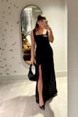 Love this dress!! It's such a classic cut that'll never go out of style. Very flattering and hugs in all the right places. Needed to be hemmed quite a bit at the bottom. The shoulder straps were a little large and kept falling down, should have had them tightened, but I received so many compliments and really loved it. - Hunter G.