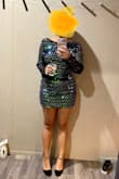This dress was an absolute hit! Received many compliments! I got a M and it was snug around the butt/hips but fit great overall! Definitely a mini dress! - Kiara P.