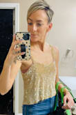 I purchased it before reading the reviews, so I was nervous to wear this out without fear of it breaking. But, I wore it for about 6-7 hours and it held up fine. I'll admit that it is really quite heavy and cold. It also kept sticking to the nude sports bra I wore underneath, but it definitely made a statement! - Jodie F.