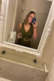 Perfect outfit for a wedding!! I'm a 34 DDD, and I got a medium. My chest showed a little too much when wearing a bra, so I used boob tape, and the top looked amazing! Bought this in 2 colors - Amie O.