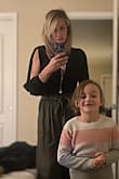 Loved loved loved this! I was not wearing heels so I did step on [the] hem a bit but so cute!! I recommend with a bodysuit. Please excuse my daughter in [the] photo - Caitlin R.