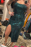 Dress is very pretty, sequin detail was not itchy at all either. This dress ran large, the material is rather stretchy and not so form-fitting so it made my stomach look larger than it is. I usually wear a medium, in Lulus and the small was still a bit large. - Danielle R.