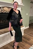 I wore this to a holiday party in Michigan in January. After the party, we walked around downtown, bar-hopping in the snow. The temp was around 28 degrees F. It's all I had for warmth, and it really surprised me with its warmth. I received compliments all night. I highly recommend it! - Mary F.
