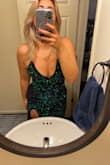 The sparkle was so perfect for NYE. The slit didn't bother me and it was perfect to dance in. Stretchy fabric and adjustable straps made it great. Highly recommend! - Kelli K.
