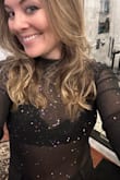 I received two compliments immediately the first time I wore this out (hostess and server raved!) I wore with a lacy black bralette underneath but didn't feel like I was overdoing it. Paired with high-waisted black pants and heels. - Greta F.