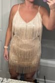 Got this dress to wear on my bachelorette trip coming up and it's beautiful! I have a hard time finding mini dresses I actually like on my body and this was seriously soo flattering on, my waist is not that small in real life lol. The fringe covers all and is soo cool when it moves. If you're debating, just do it! - Morgan B.
