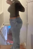 It's a cute solid black tight turtleneck. Admittedly I didn't read "cropped" when I ordered it. From the model pic, the shirt seemed to be tucked into jeans. My fault completely for not reading cropped. I'm not mad at it though. It's super cute. - Michelle J.